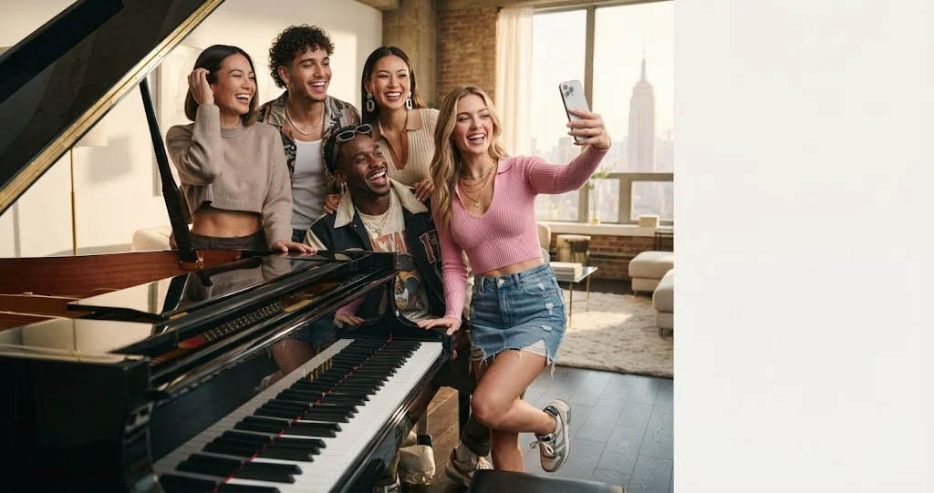 Piano Captions for Selfies